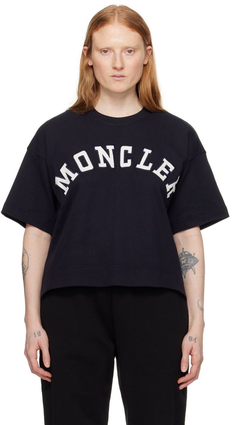 T-shirt Moncler Maglia T-Shirt Mörkblå | J10938C0001889AJ0