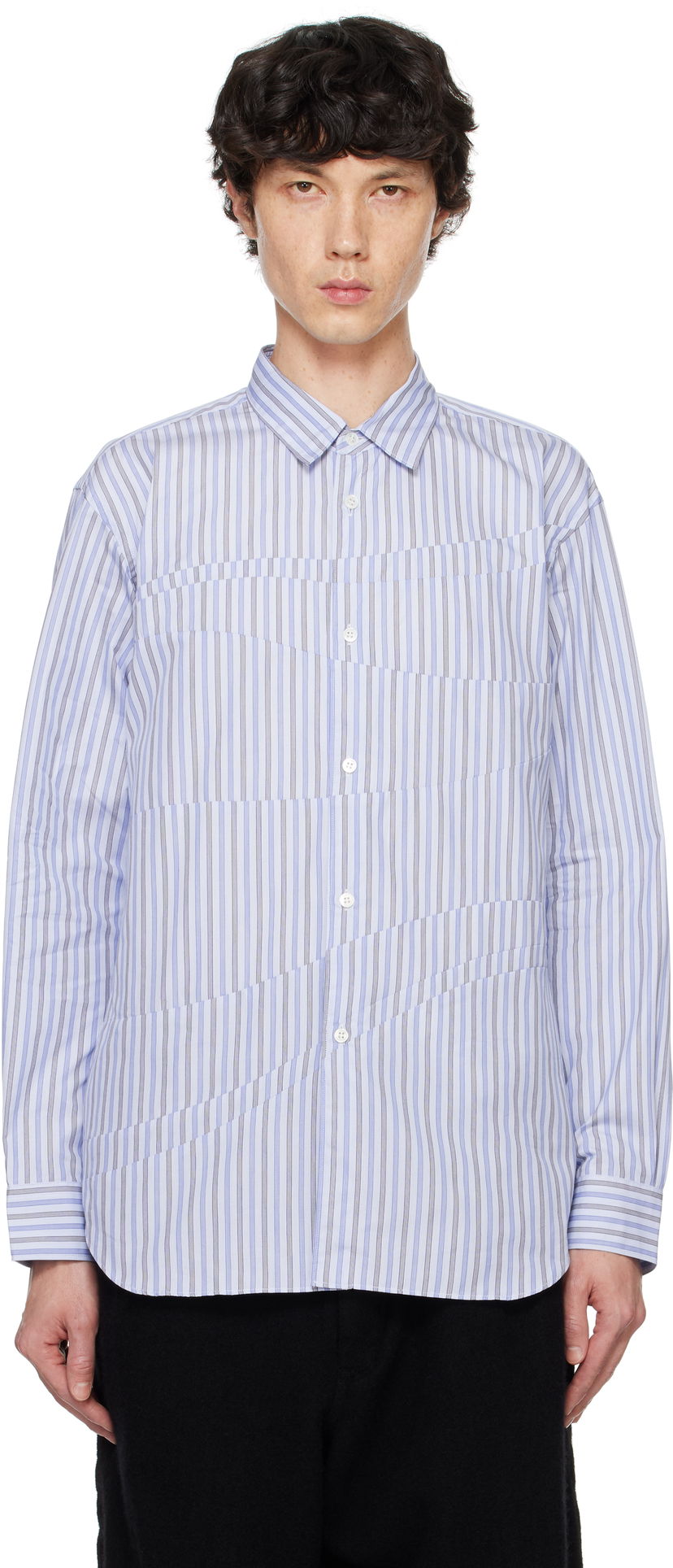 Skjorta Comme des Garçons Striped Shirt Blå | FN-B010-W24