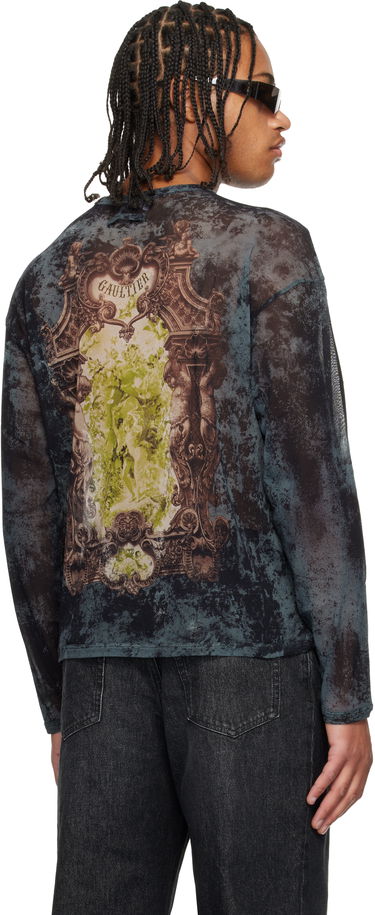 T-shirt Jean Paul Gaultier The Oversized Médaillon Printed Mesh Long Sleeve Top Flerfärgad | 25/04-W-TO340-M006P-005740, 2