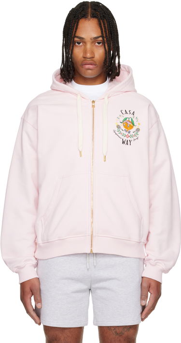 Sweatshirt Casablanca 'Casa Way' Orange Mascot Zip Hoodie Rosa | M-AW25-JTP-408-05, 0