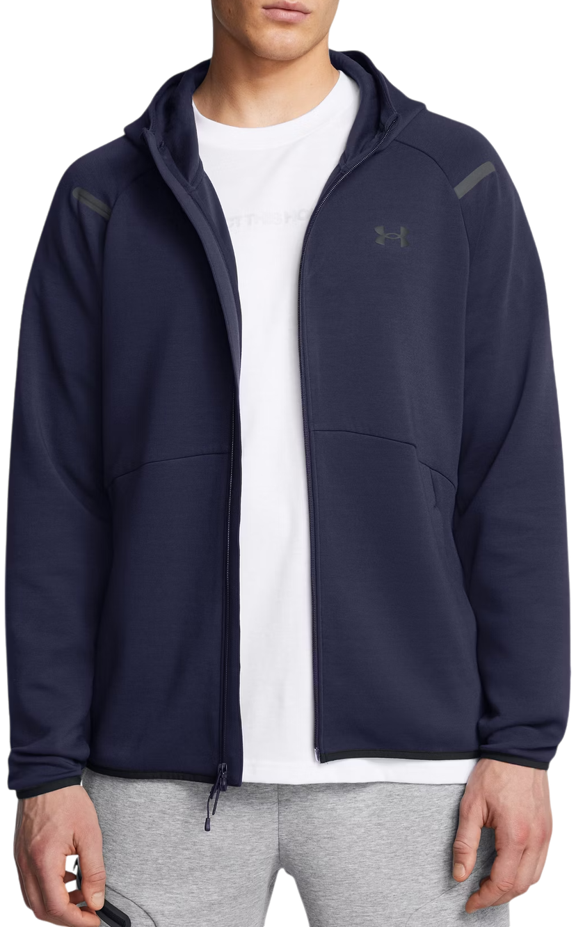 Sweatshirt Under Armour Fleece Full-Zip Hoodie Mörkblå | 1389352-410