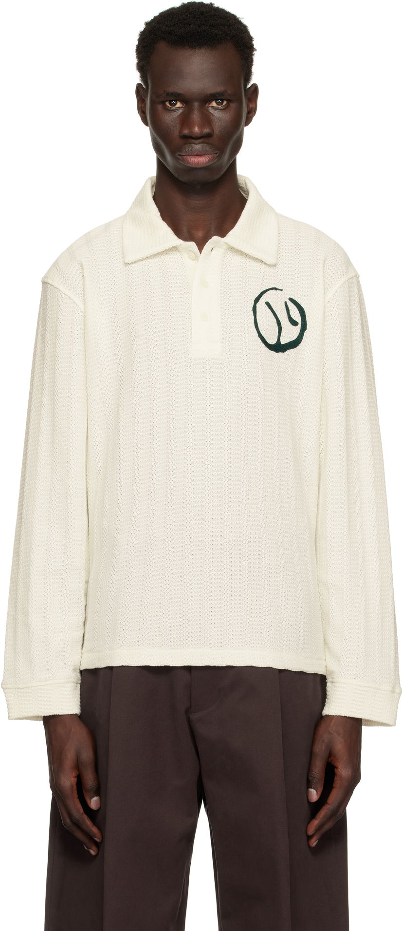 Polotröja Palmes Palmes Knitted Rugby Polo Vit | P15-0030-062