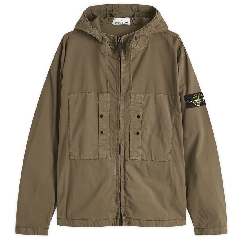 Vindjacka Stone Island Stone Island Supima Cotton Twill Stretch-TC Hooded Jacket Grön | K1S154100091-V0054