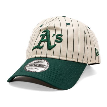 Keps New Era Pinstripe 9TWENTY Adjustable Baseball Cap Oakland Athletics Beige | 60691239, 0