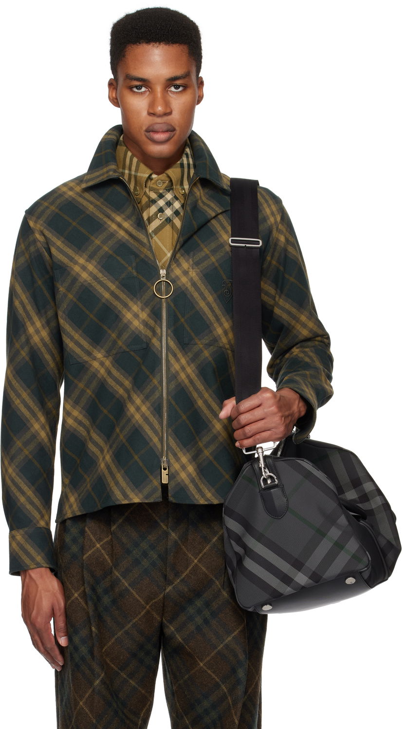 Skjorta Burberry Check Cotton Shirt Jacket Grön | 8098837