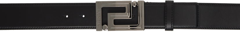 Bälten Versace Black Greca Leather Belt Svart | 1013861_DVTP1