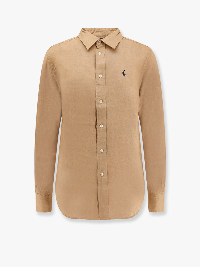 Skjorta Polo by Ralph Lauren Polo Ralph Lauren Women's Linen Button-Down Shirt Beige | 211970730005