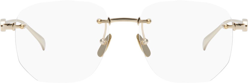 Solglasögon Gucci Gucci Block Text Square Rimless Glasses Metallisk | GG1806O-002