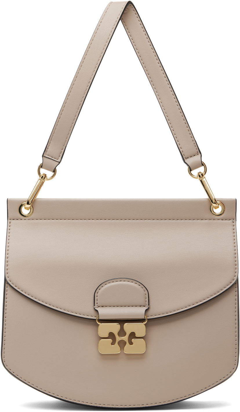Handväska GANNI GANNI Small Apo-G Shoulder Bag Beige | A6460