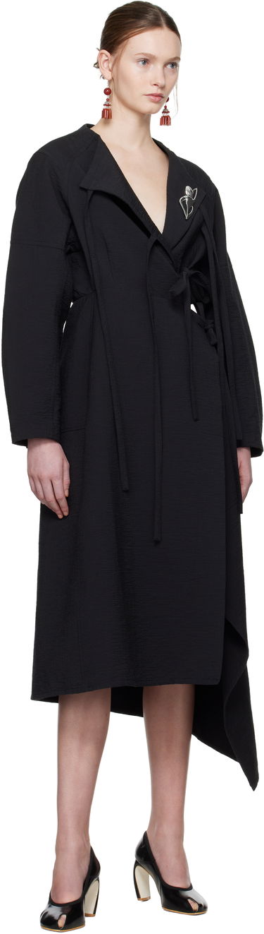 Klä Tory Burch Tory Burch Cotton Wrap Midi Dress Svart | 173644-001, 4