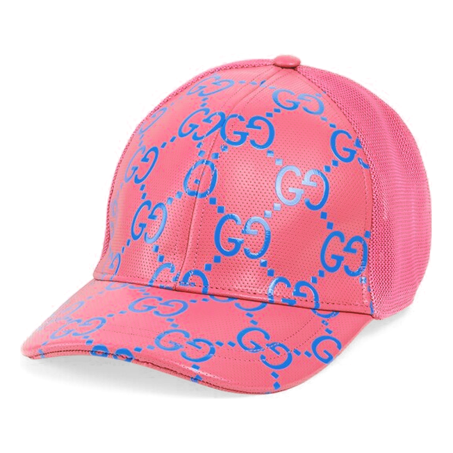 Keps Gucci GG Leather Baseball Hat Rosa | 728853-4HAWH-8972