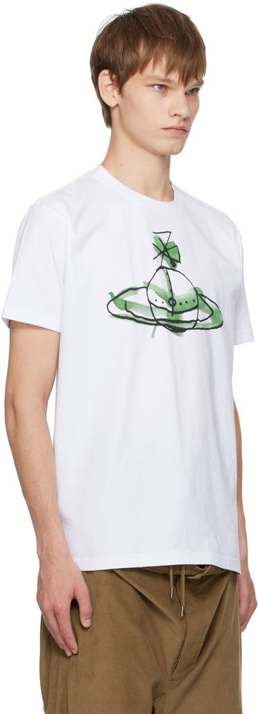 T-shirt Vivienne Westwood Vivienne Westwood Classic T-Shirt with Green Orb Print Vit | 3G01003W-J001M-, 1