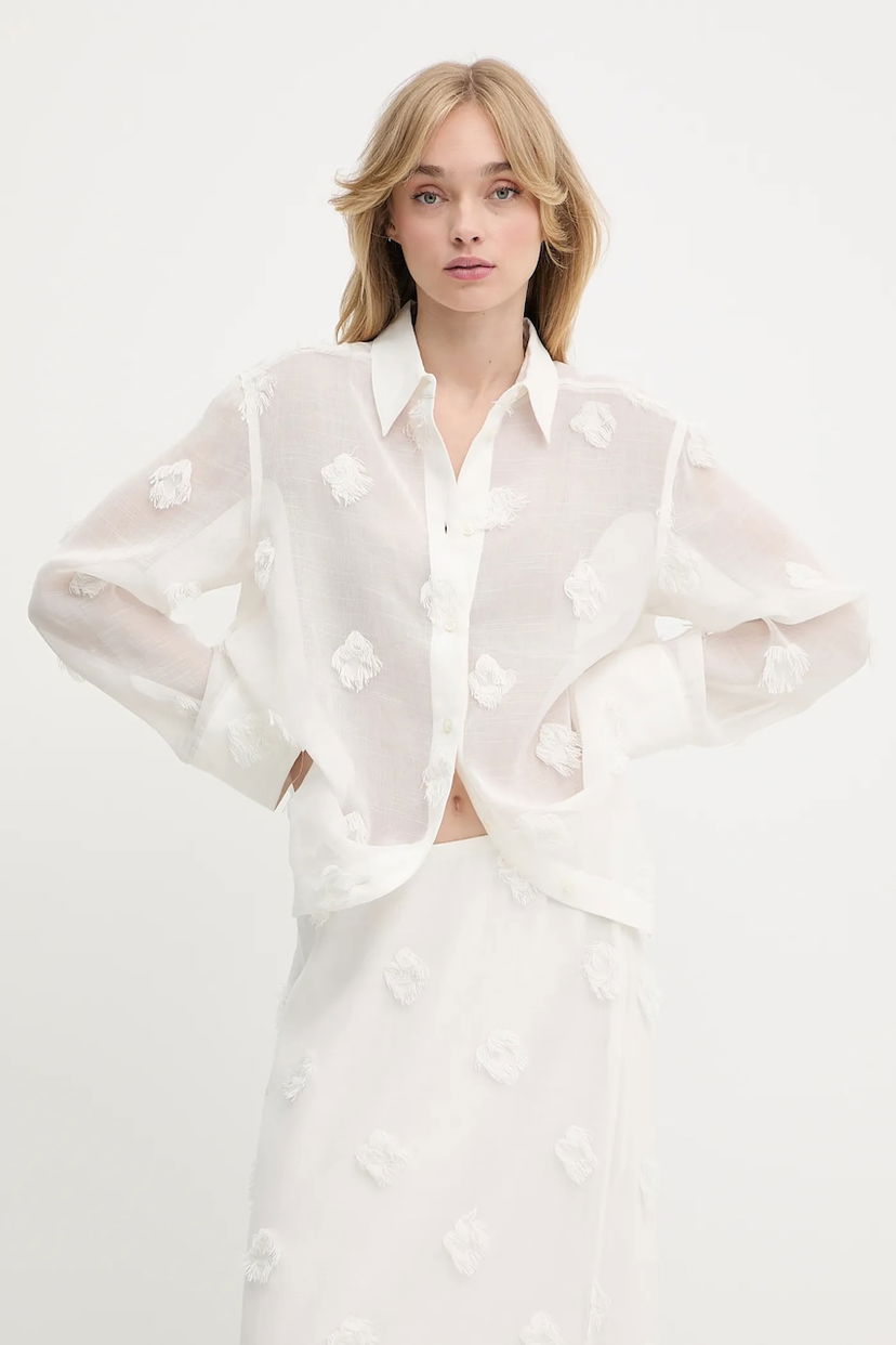 Skjorta Samsoe Samsoe Samsoe Samsoe SANOT Relaxed Fit Shirt Vit | F25200058