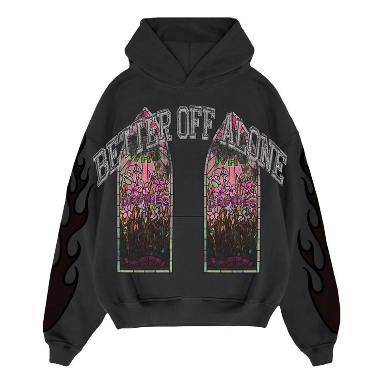 Sweatshirt Who Decides War Who Decides War x A Boogie Wit Da Hoodie Better Off Alone Graphic Print Hoodie Grå | WDWAB238