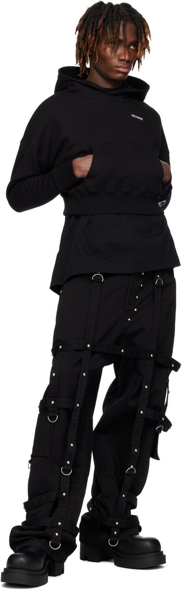 Sweatshirt We11done We11done Teddy Twins Sleeve Hoodie Svart | WD-TH0-25-841-U-BK, 3