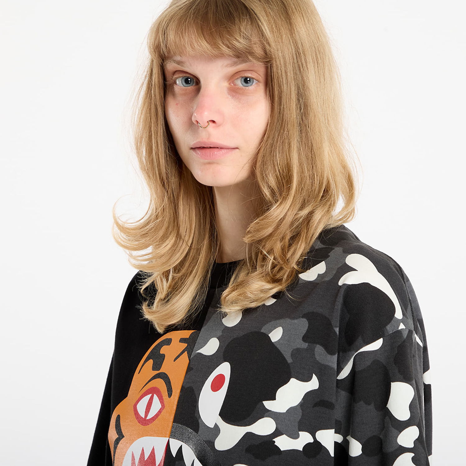 T-shirt BAPE City Camo Tiger Shark Relaxed Fit T-Shirt Flerfärgad | 001CSL801301MBLK, 1
