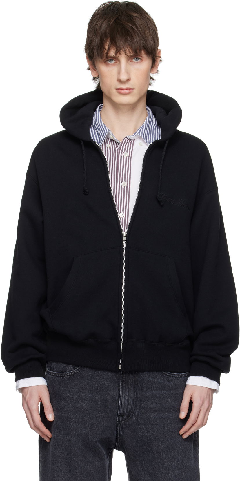 Sweatshirt WACKO MARIA WACKO MARIA 'Fight Club' Middle Weight Full Zip Hoodie Svart | 25SS-WMC-SS20