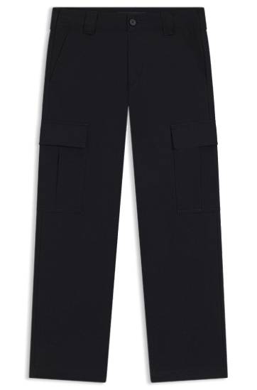 Cargo byxor BOSS BECKHAM x BOSS cargo trousers micro-patterned cotton Svart | 50557462