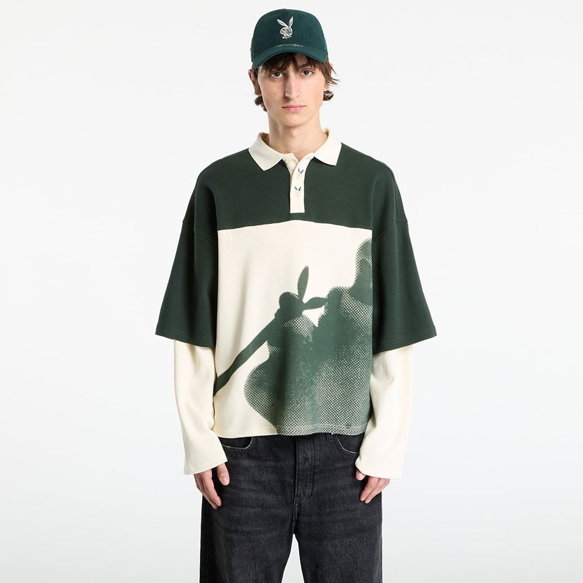 T-shirt Footshop Playboy x FTSHP Double Sleeve Polo UNISEX Green Grön | FTSHP_507
