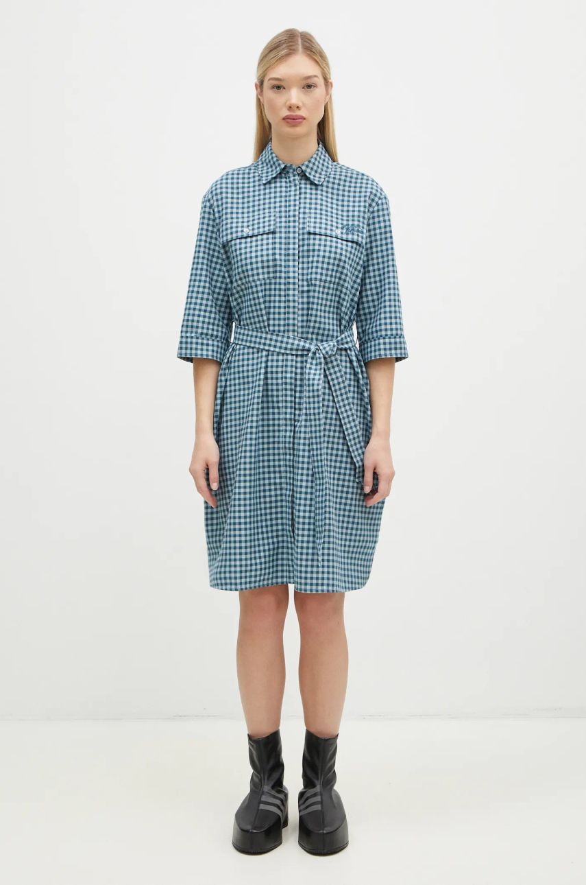 Klä MAISON KITSUNÉ Maison Kitsuné Double Pocket Mini Oversize Dress Blå | NW01620WC5015, 0
