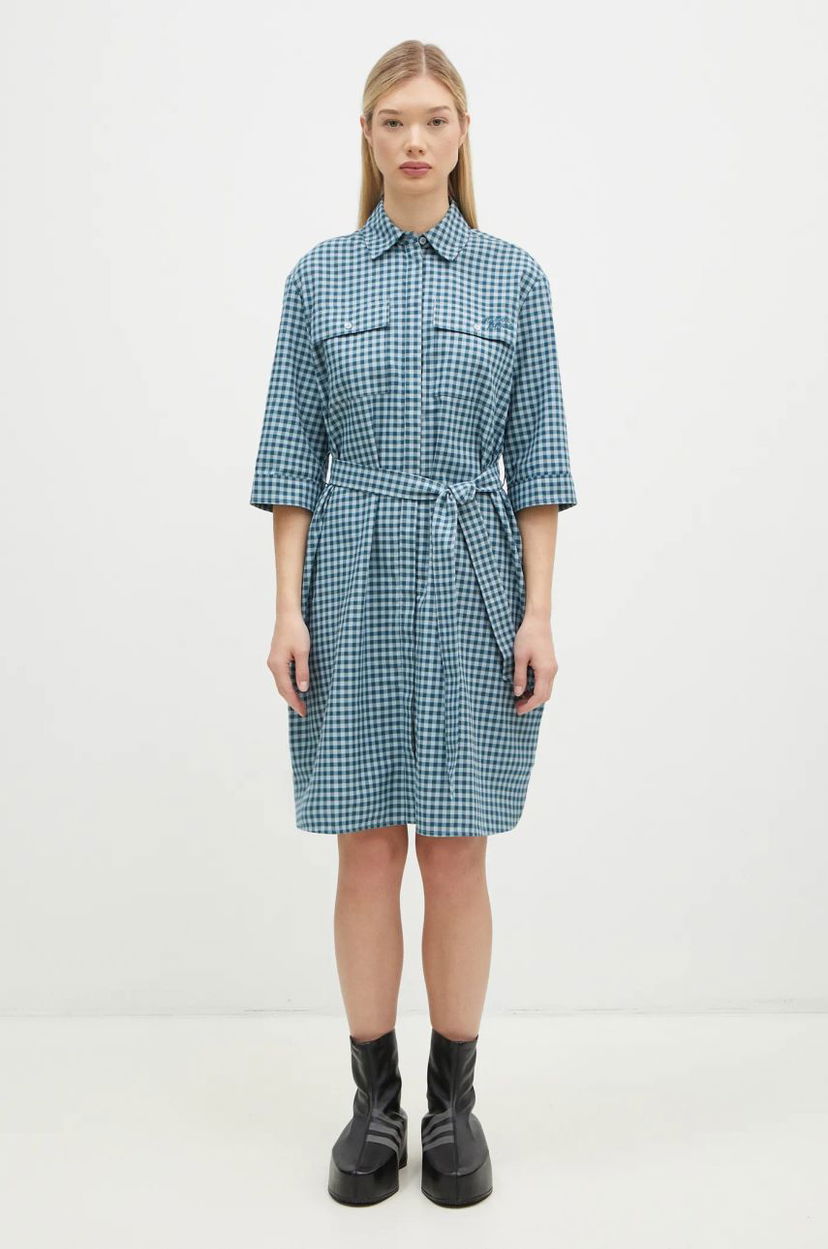 Klä MAISON KITSUNÉ Maison Kitsuné Double Pocket Mini Oversize Dress Blå | NW01620WC5015