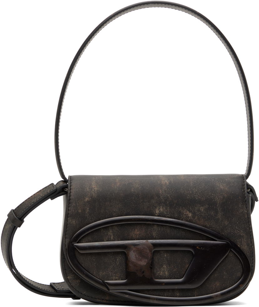 Handväska Diesel Distressed Leather Shoulder Bag Svart | X08396 P0743