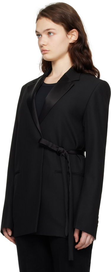 Jacka TOTEME TOTEME Satin-Lapel Wrap Blazer Svart | 251-WRZ4728-FB0026, 3