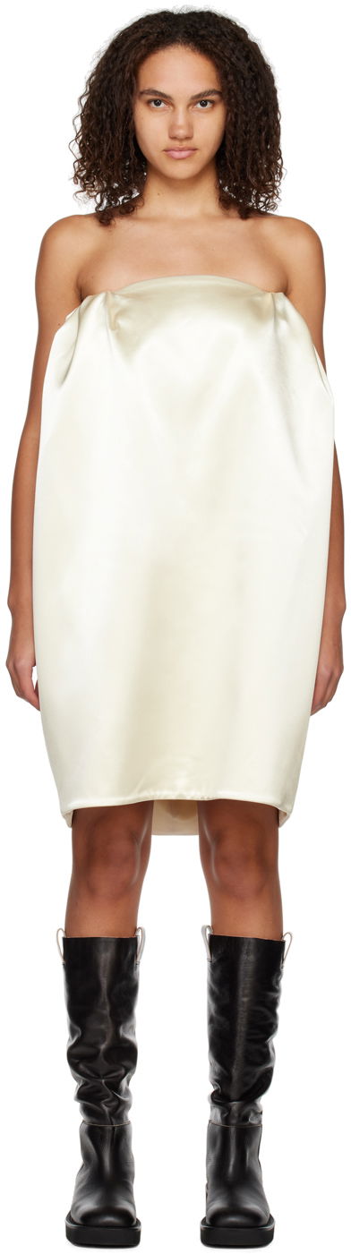 Klä We11done Volume Mini Dress Vit | WD-OP3-22-180-W-IV
