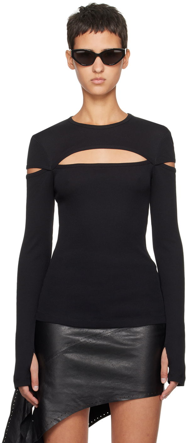 Sweater Helmut Lang Helmut Lang Slash Long Sleeve T-Shirt Svart | N09HW509