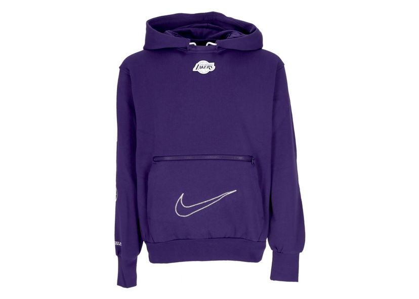 Sweatshirt Nike NBA Lakers Courtside Loose Fit Hoodie Purpur | DN4725-535