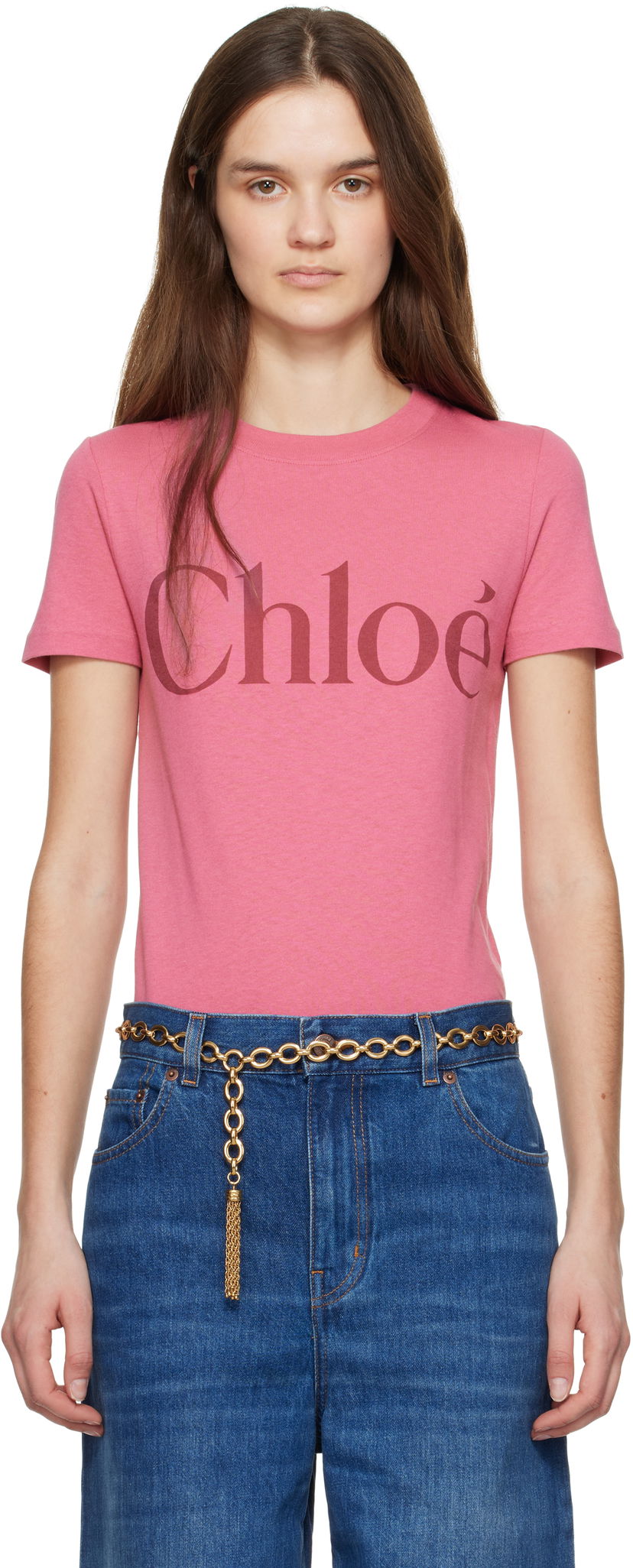 T-shirt CHLOÉ Chloé Baby Fit Logo T-Shirt Rosa | CH25SJH08192