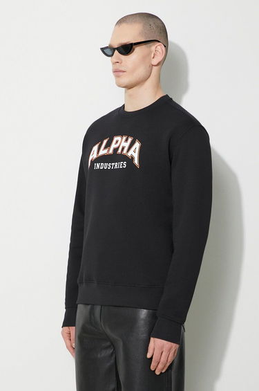 Sweatshirt Alpha Industries Alpha Industries College Print Sweatshirt Svart | 146301, 3