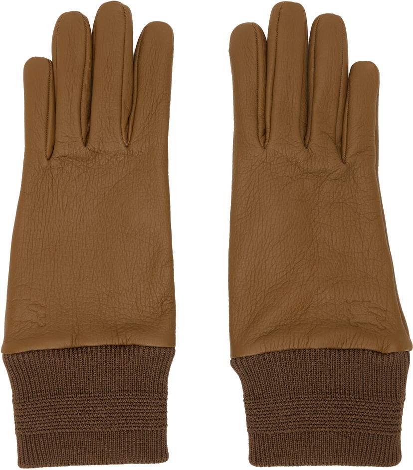 Handskar Burberry Leather Gloves Brun | 8095572