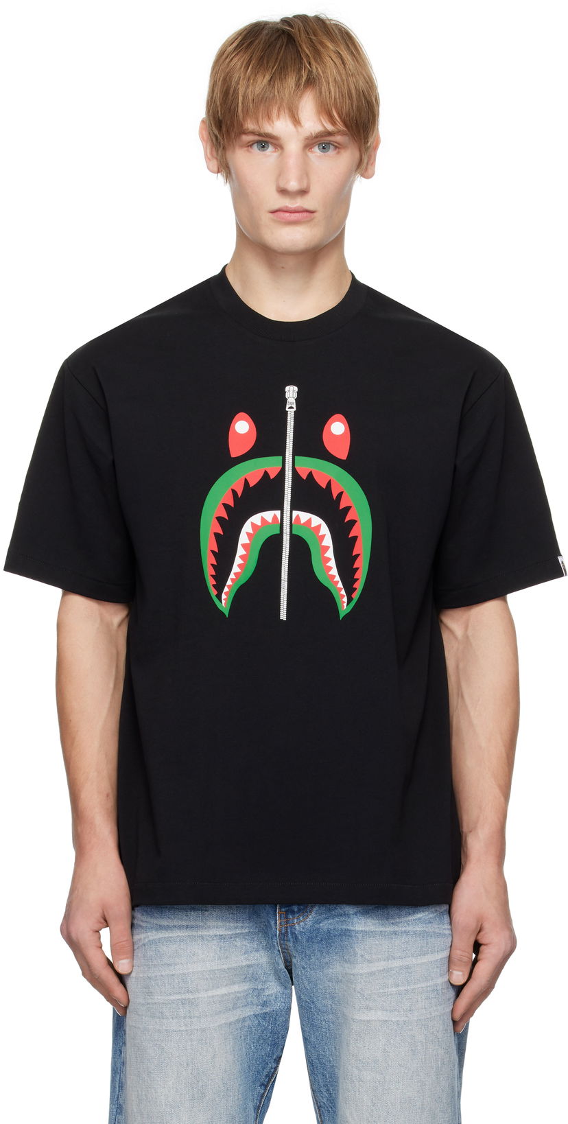T-shirt BAPE Shark Graphic T-Shirt Svart | 001TEK701304M