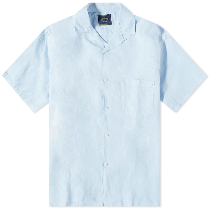 Skjorta Portuguese Flannel Portuguese Flannel Linen Camp Vacation Shirt Blå | SS23-0100SKY