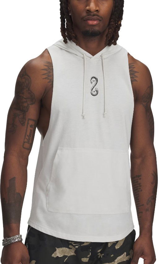 Linne Under Armour Project Rock Snake Sleeveless Hoodie Vit | 1389987-114