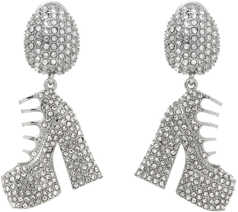 Örhängen Marc Jacobs Marc Jacobs Kiki Crystal Platform Boots Drop Earrings Metallisk | 2R3JER001J77