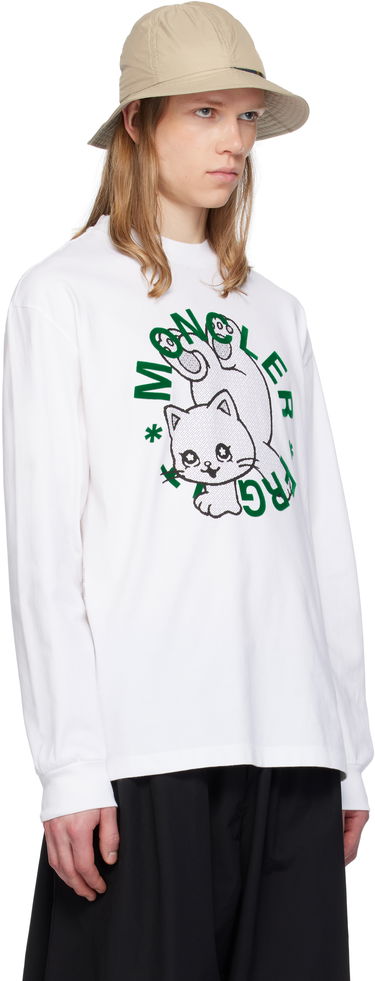 Sweater Moncler Moncler Genius x FRGMT Hiroshi Fujiwara Cartoon Logo Long Sleeve T-Shirt Vit | K109U8D00001M3265, 1