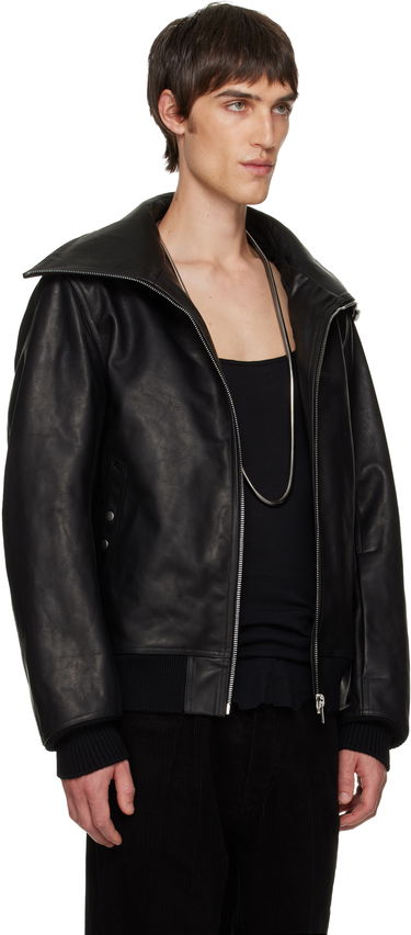 Jacka Rick Owens Concordians Blixa Dracucollar Leather Jacket Svart | RR02E1710 LOO, 1
