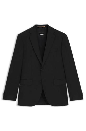 Jacka BOSS BOSS Virgin-Wool Serge Regular-Fit Suit Jacket Svart | 50469172