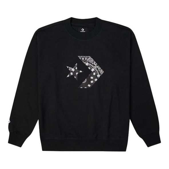 Sweatshirt Converse Star Chevron Paisley Pattern Sweatshirt Svart | 10023164-A02