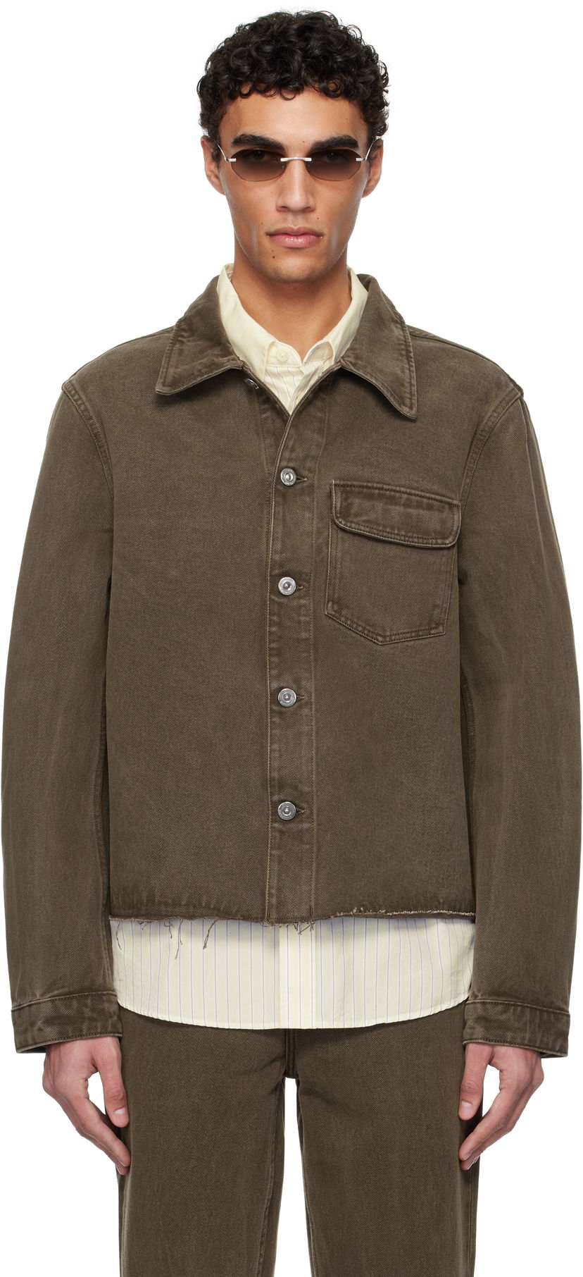 Jacka OUR LEGACY Our Legacy Cut Rebirth Denim Jacket Brun | M2255CC