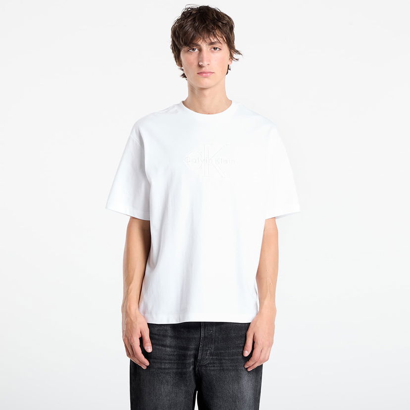 T-shirt CALVIN KLEIN Calvin Klein Hi Low Emb 16S Jersey T-Shirt Vit | LV04RB295G YAA