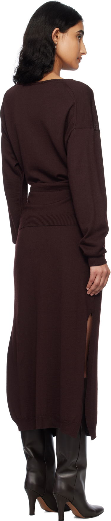 Klä LEMAIRE LEMAIRE Trompe L'Oeil Knit Maxi Dress Bourgogne | DR1093 LK087, 2
