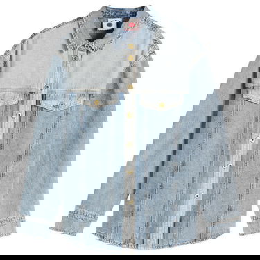 Skjorta BBC IceCream ICECREAM Appliqué Running Dog Denim Shirt, Size Large Blå | ICWW25304-LBL, 1