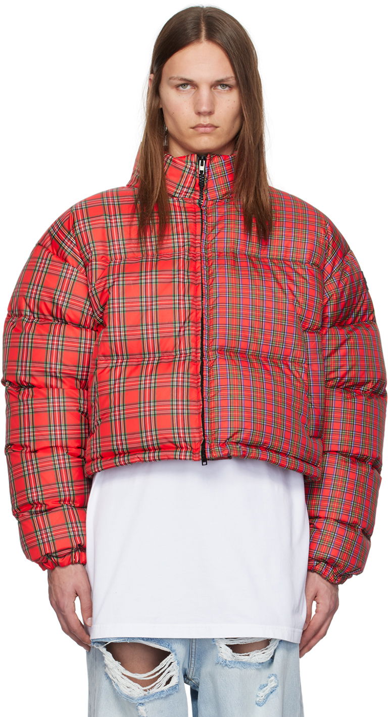 Pufferjacka VETEMENTS Red Check Print Puffer Jacket Röd | UA65JA116R, 0