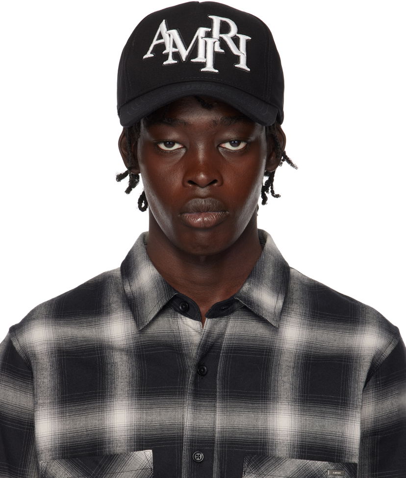 Keps AMIRI Staggered Logo Canvas Cap Svart | AMHACP1039