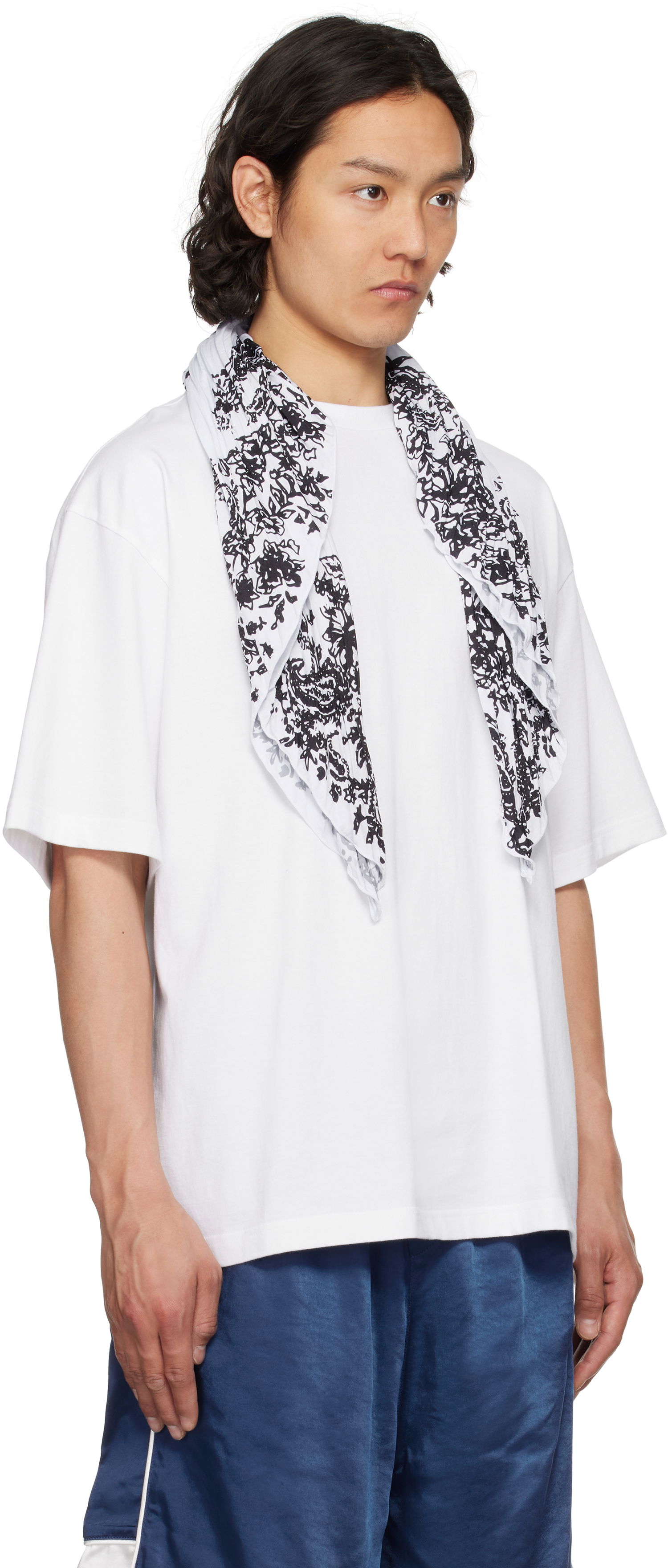 T-shirt We11done We11done Wrinkled Muffler T-Shirt Vit | WD-TT1-25-732-U-WH, 1