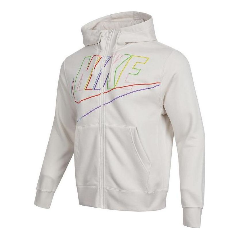 Sweatshirt Nike Club Fleece Logo Full-Zip Hoodie Vit | DX0536-030, 0