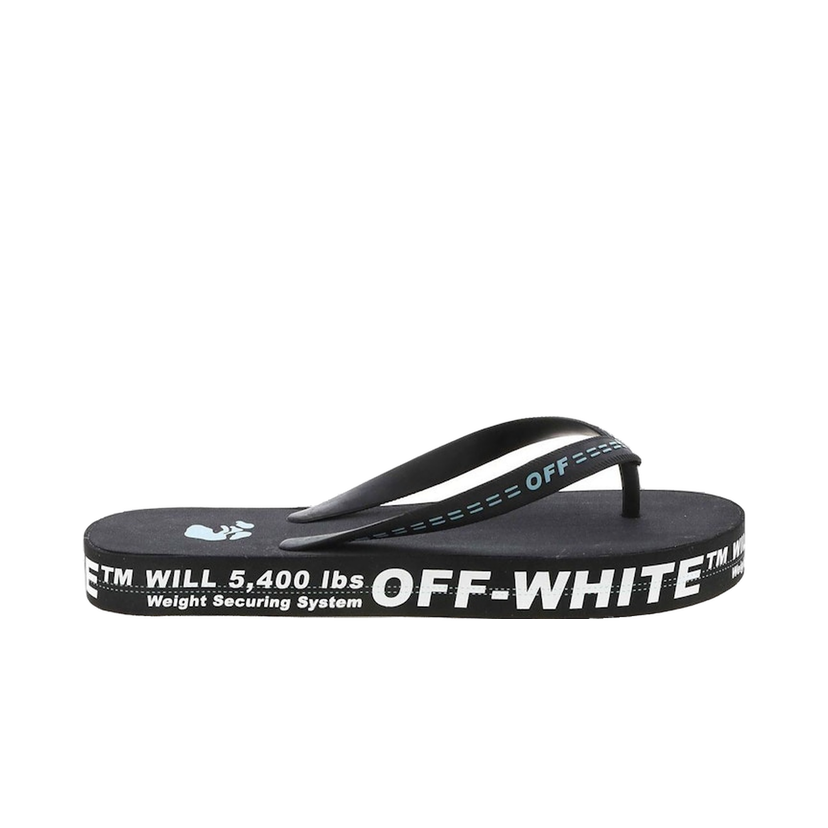 Sneakers och skor Off-White Logo Flip Flop Black White Svart | OMIC002R21MAT0011001